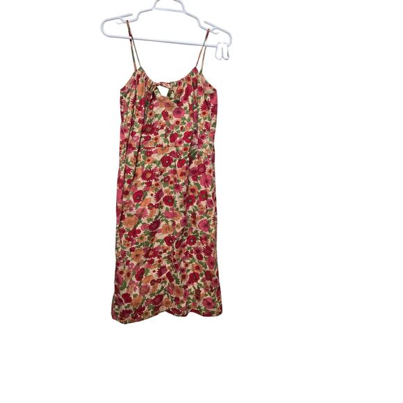 Old navy dress womens size 8 red orange vintage y2k floral knee length - Picture 1 of 7